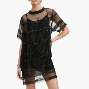 Izabela Embellished Mesh Dress
